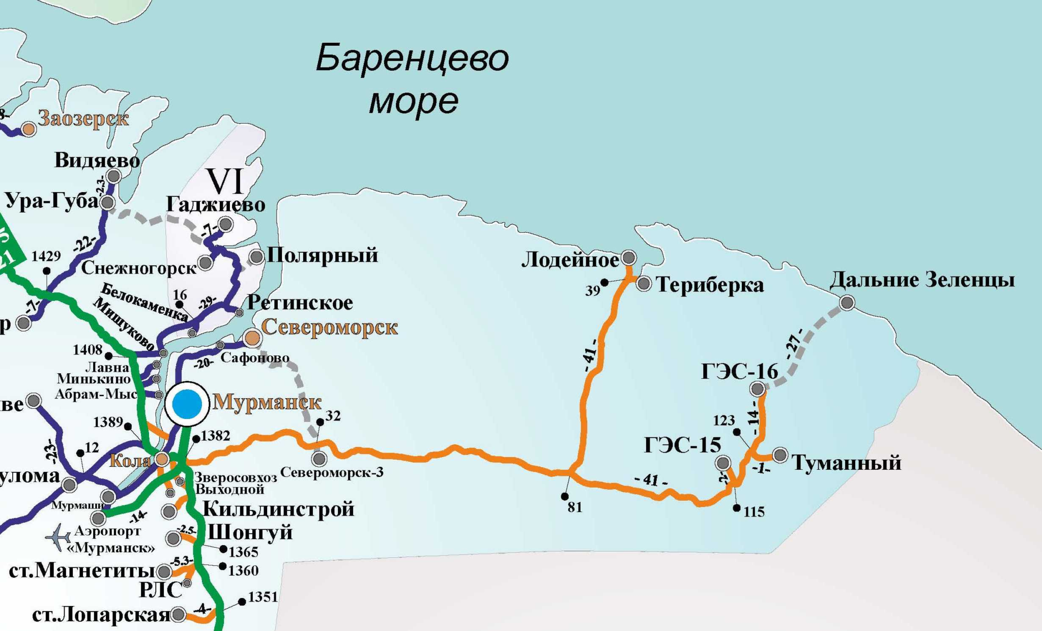 Мурманская область пушной карта